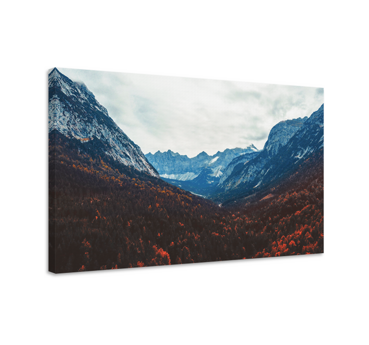 Tableau paysages vue de la vallée de montagne - TenStickers