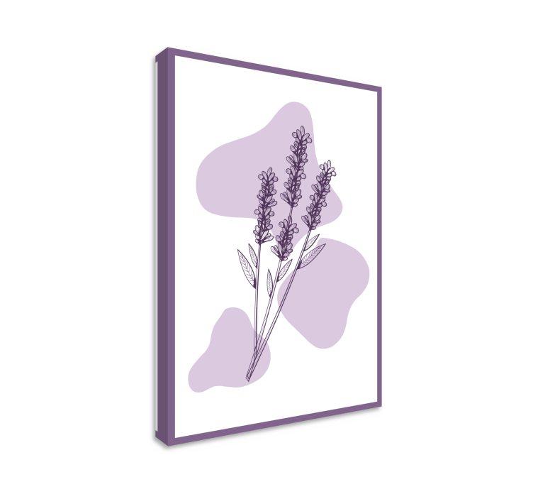 Tableau fleurs dessin d'une plante de lavande - TenStickers