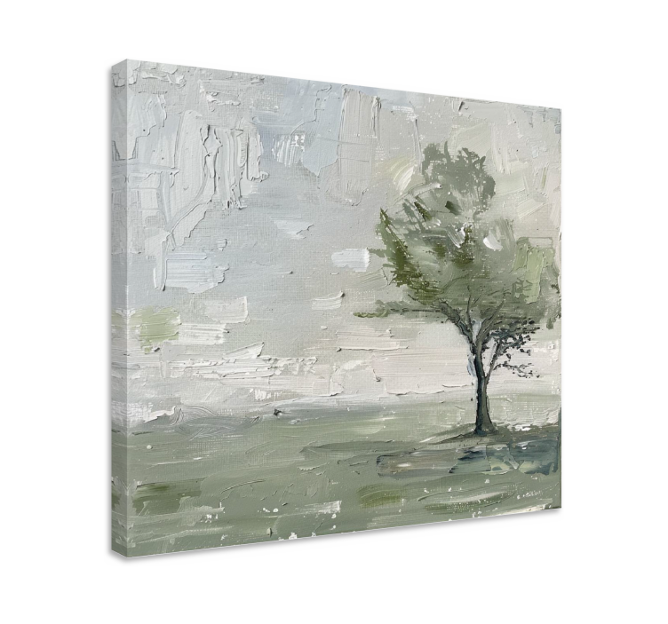 Tableau art grand arbre tons gris - TenStickers