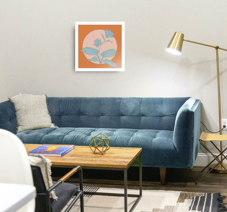 Tableau fleurs et plantes illustration stylisée orange - TenStickers