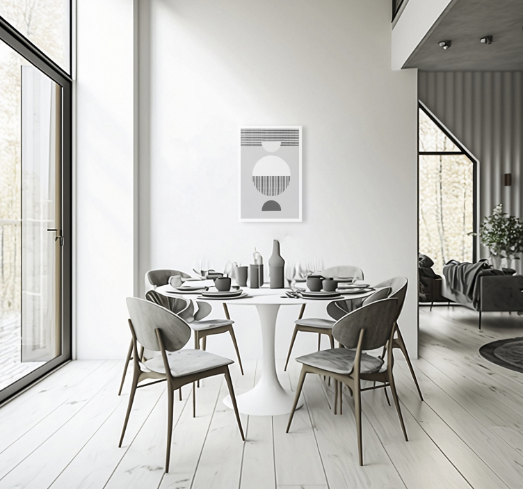 Tableau salle à manger cercles style nordique - TenStickers