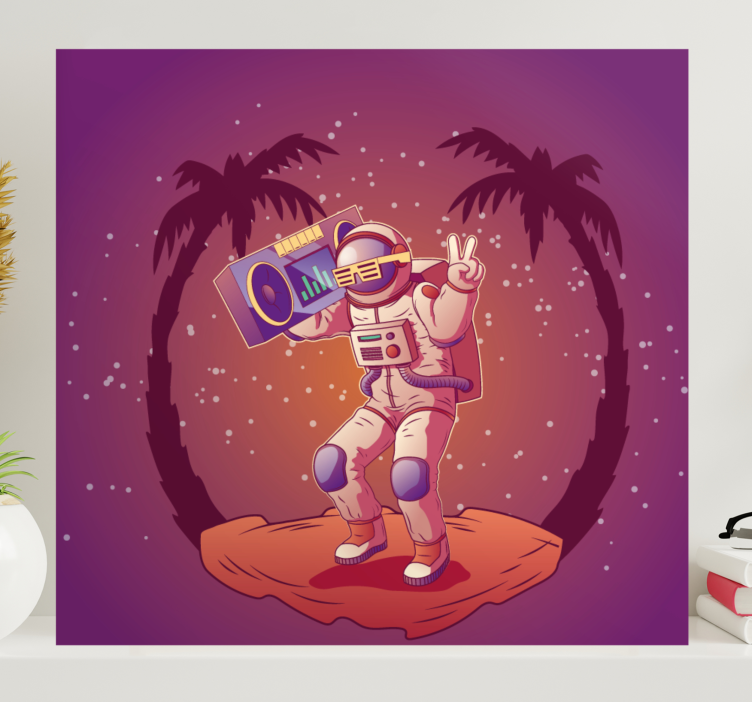 Cadre jeux vidéo astronaute dansant - TenStickers