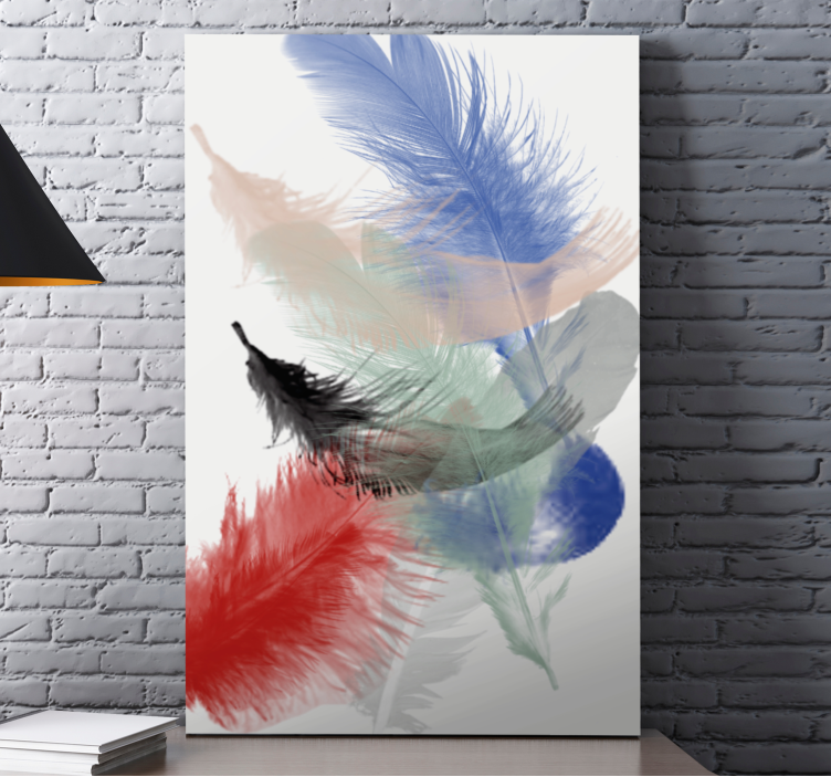 Tableau moderne Conception de plumes abstraites colorées - TenStickers
