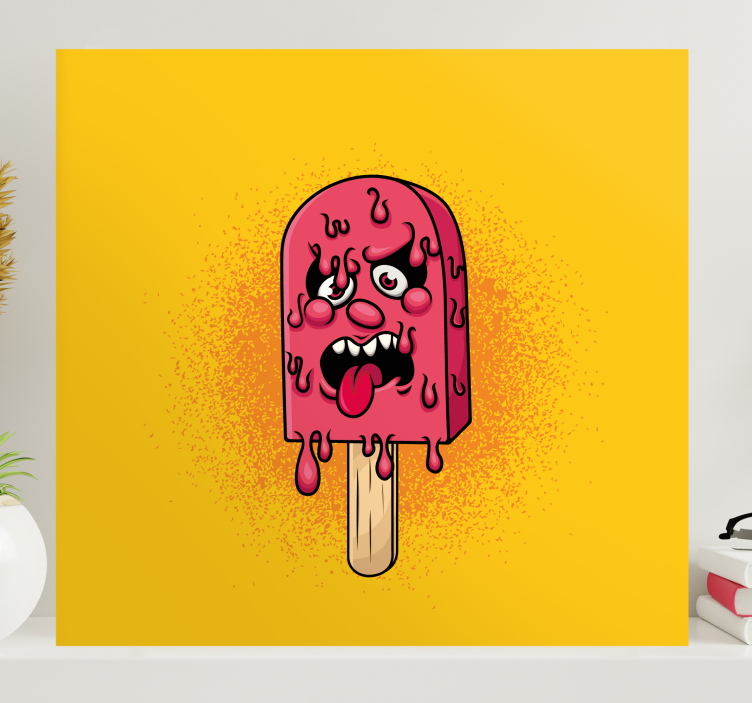 Tableau moderne Dessin animé de graffiti de goutte de glace - TenStickers