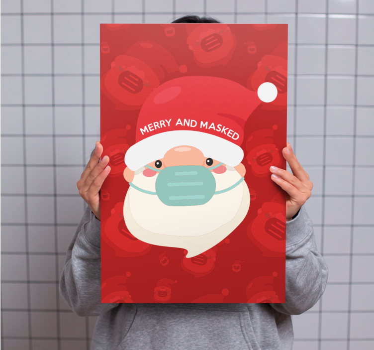 Tableau abc père noël joyeux avec masque - TenStickers