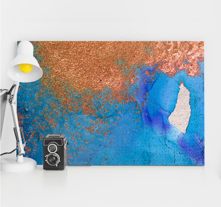 Tableau abstrait bleu texturé - TenStickers