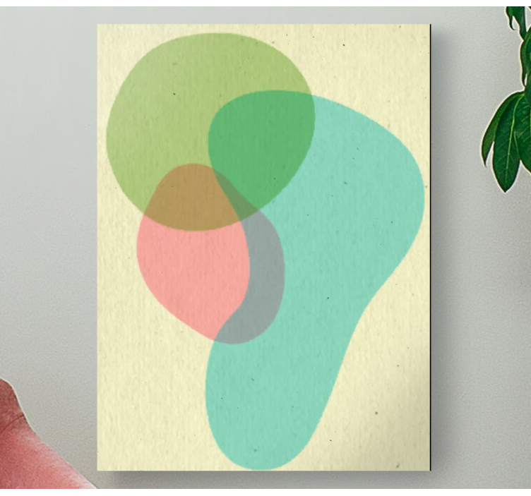 Tableau abstrait composition de formes fluides - TenStickers