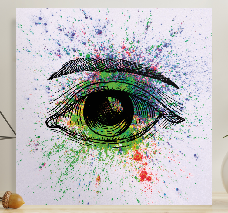 Tableau abstrait éclaboussures d'yeux vibrantes - TenStickers