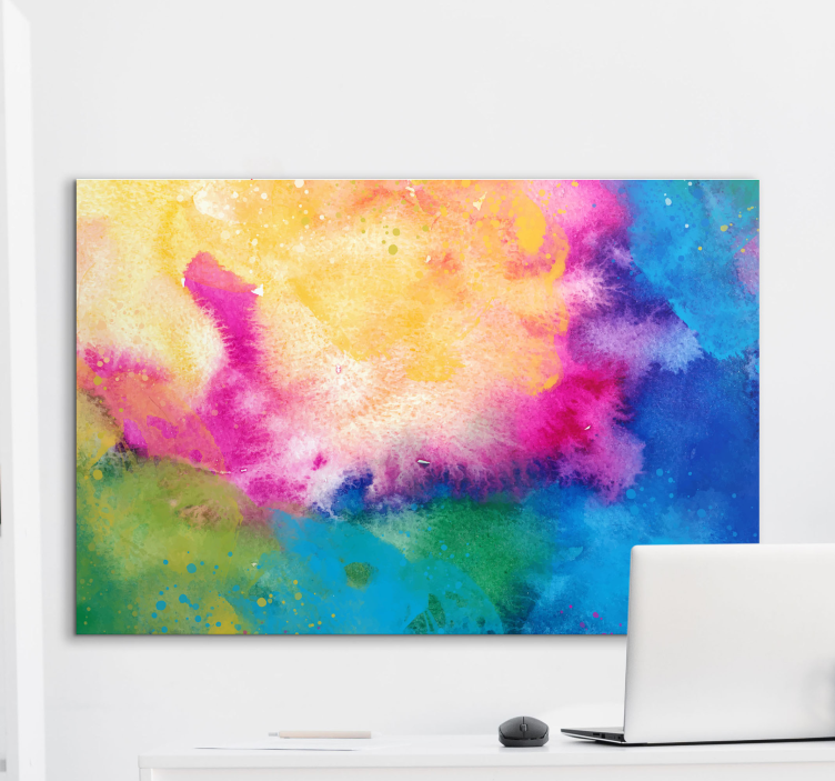 Tableau abstrait tourbillon aquarelle vibrant - TenStickers