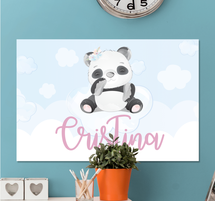 Tableau animaux personnage panda mignon - TenStickers
