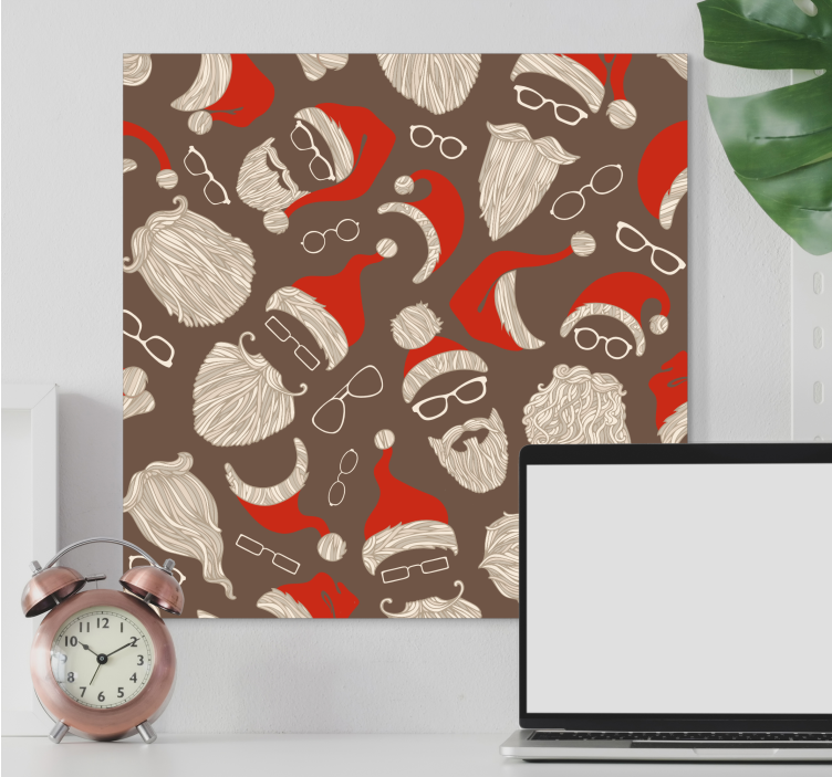 Tableau animaux visages de santa festifs - TenStickers