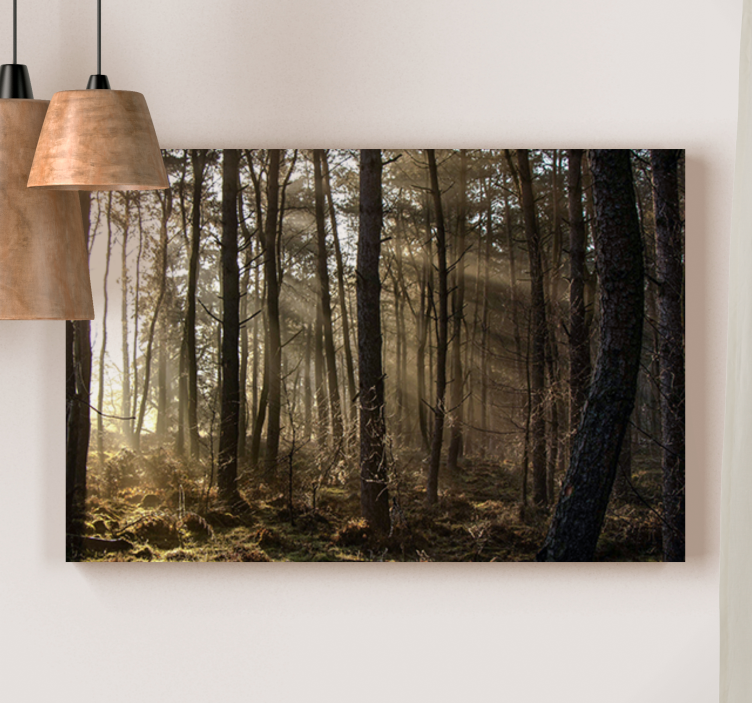 Tableau arbre de vie "nature" lever de soleil dans la forêt - TenStickers