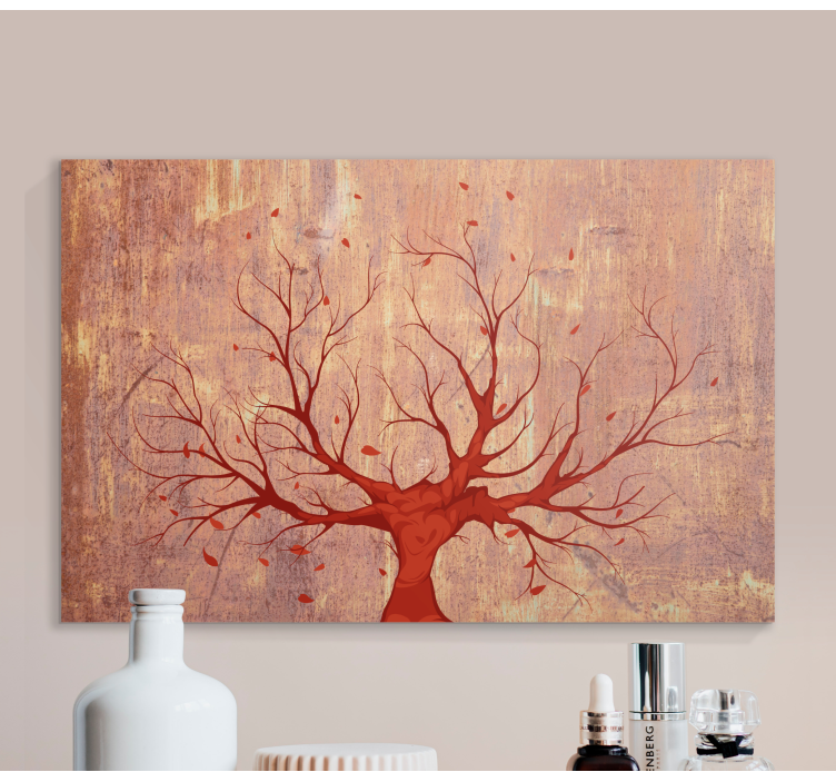 Tableau arbre de vie Orange texturé - TenStickers