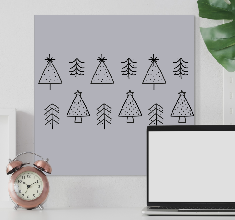 Tableau arbres sapins de noël stylisés - TenStickers