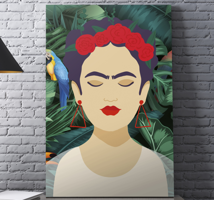 Tableau personnages Frida et animaux - TenStickers