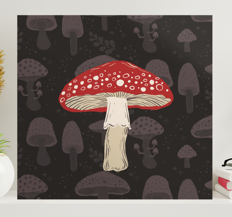 Tableau champignon amanite tue-mouche rouge - TenStickers