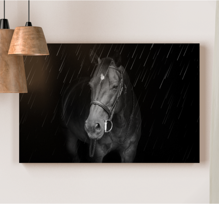 Tableau chevaux cheval noir majestueux - TenStickers