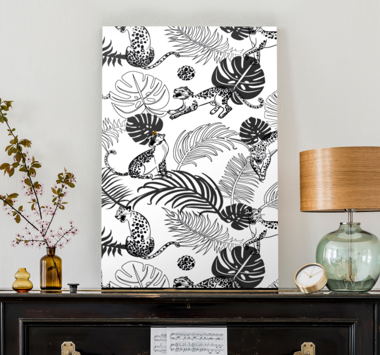 Tableau chiens félins joueurs de la jungle - TenStickers