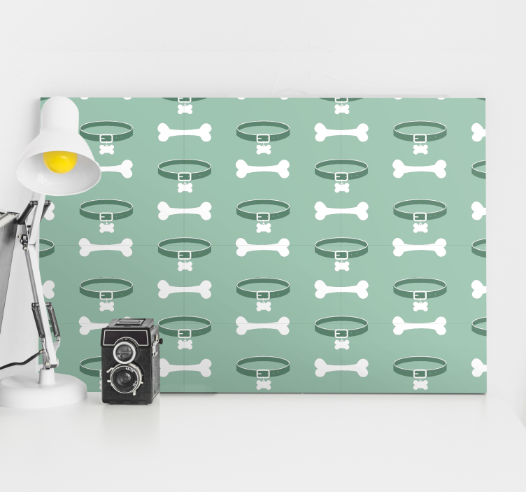Tableau chiens motif os et collier - TenStickers