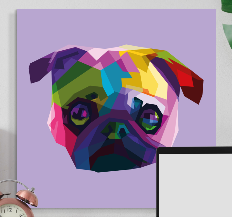 Tableau chiens visage de carlin coloré - TenStickers