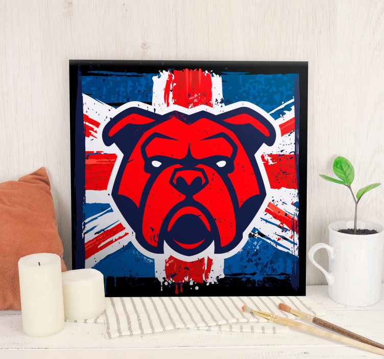 Tableau chiens bouledogue drapeau britannique - TenStickers