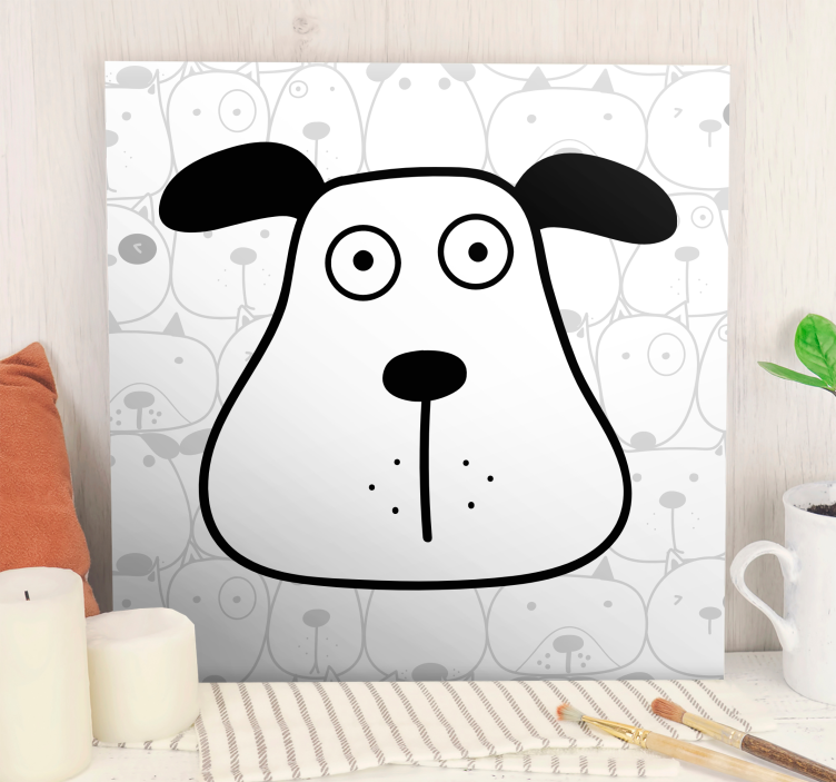 Tableau chien Incroyable modèle de chien dessiné à la main - TenStickers