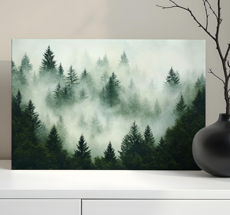 Tableau paysages forêt brumeuse - TenStickers