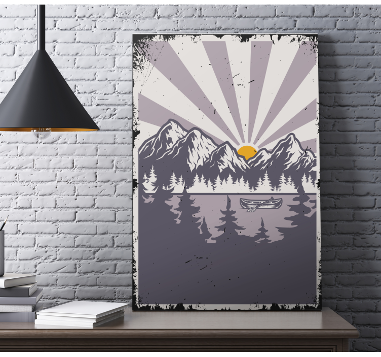 Tableau paysage lac et montagnes - TenStickers