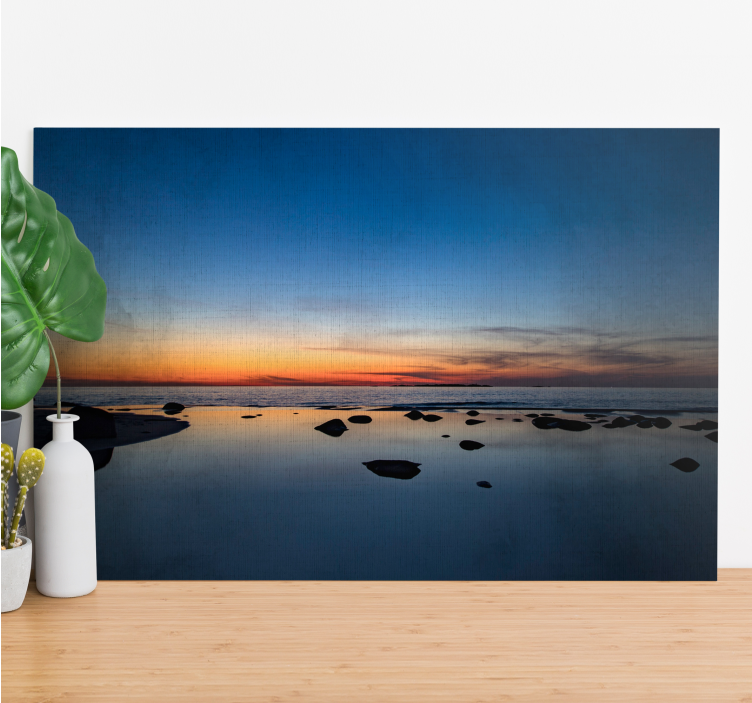 Tableau paysages mer calme au coucher du soleil - TenStickers