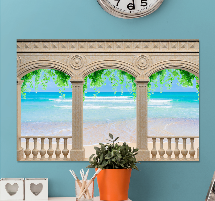 Tableau paysages vue sur l'arche en bord de mer - TenStickers