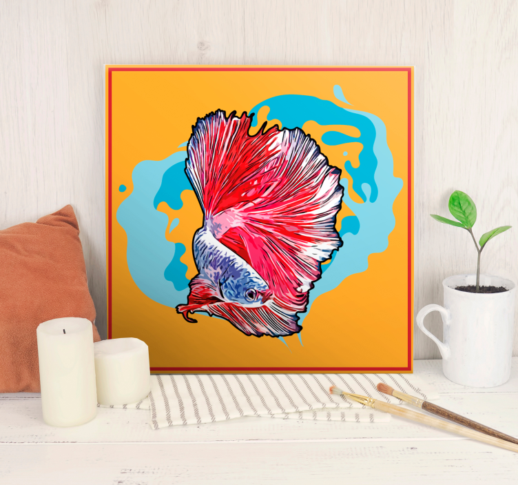 Tableau poisson Couleurs abstraites - TenStickers
