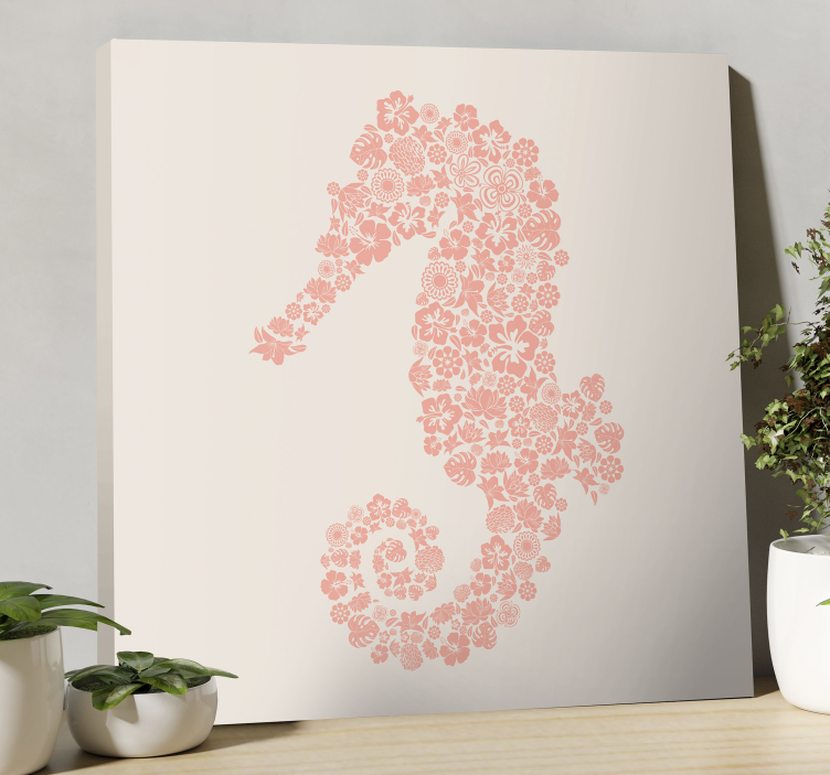 Tableau poisson Hippocampe floral - TenStickers