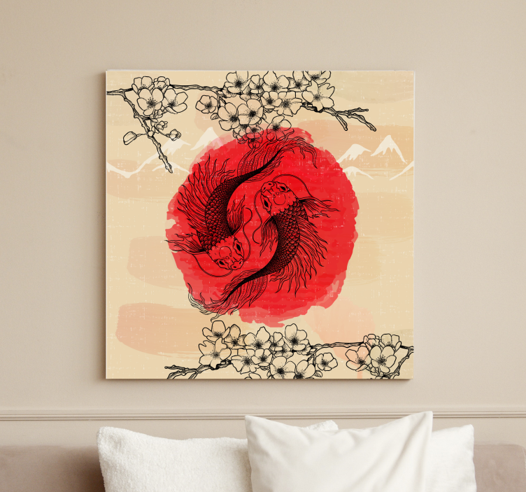 Tableau poisson Poissons ying yang - TenStickers