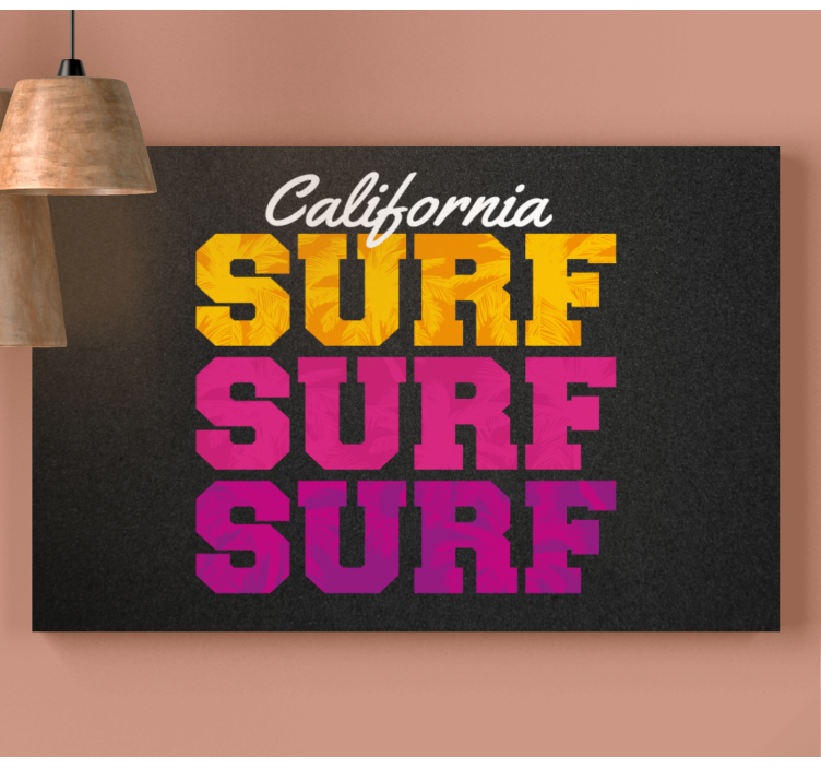 Tableau salon Design coloré de surf en californie - TenStickers