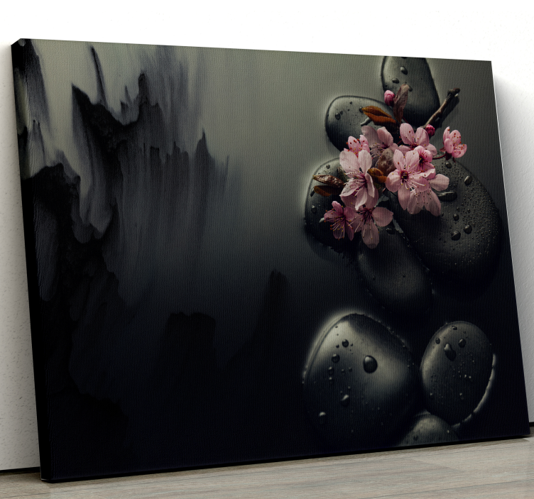 Tableau Elegantes flores piedras zen - TenStickers