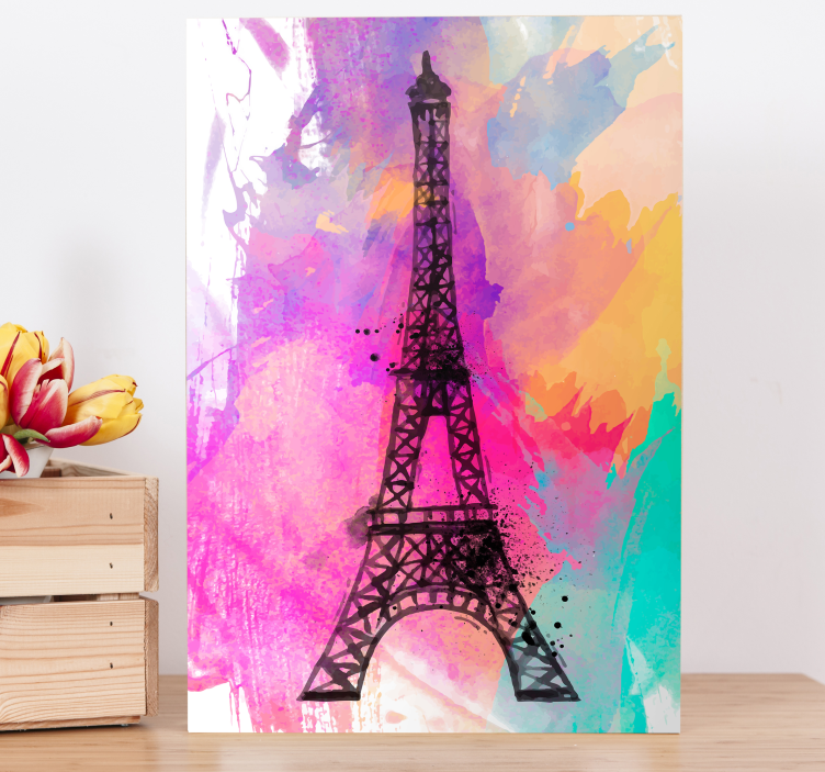 Tableau Paris tour eiffel villes colorées - TenStickers