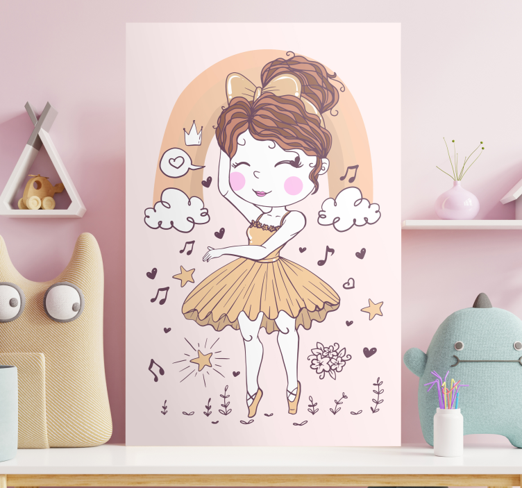 Tableau enfants danseuse de ballet joie - TenStickers