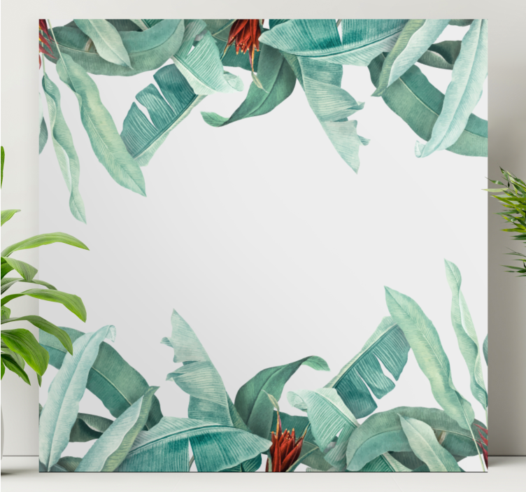 Tableau fleurs et plantes composition de feuilles tropicales - TenStickers