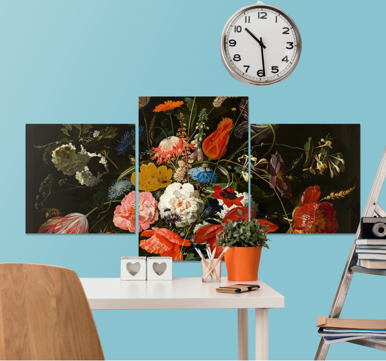 Tableau fleurs et plantes composition de fleurs vibrantes - TenStickers