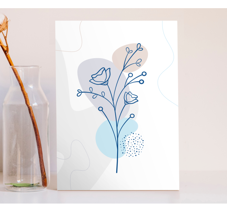 Tableau fleurs et plantes composition en contours floraux - TenStickers