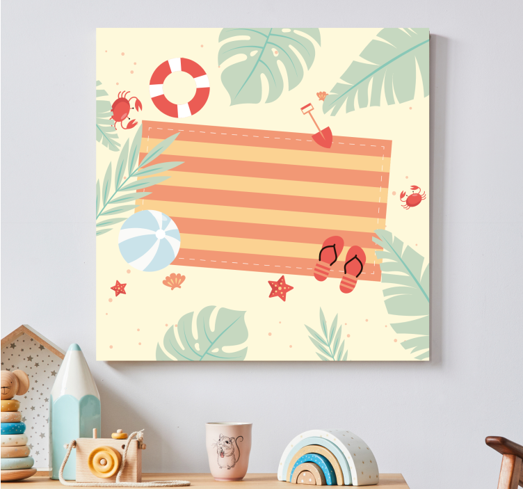Tableau fleurs et plantes éléments de scène de plage - TenStickers