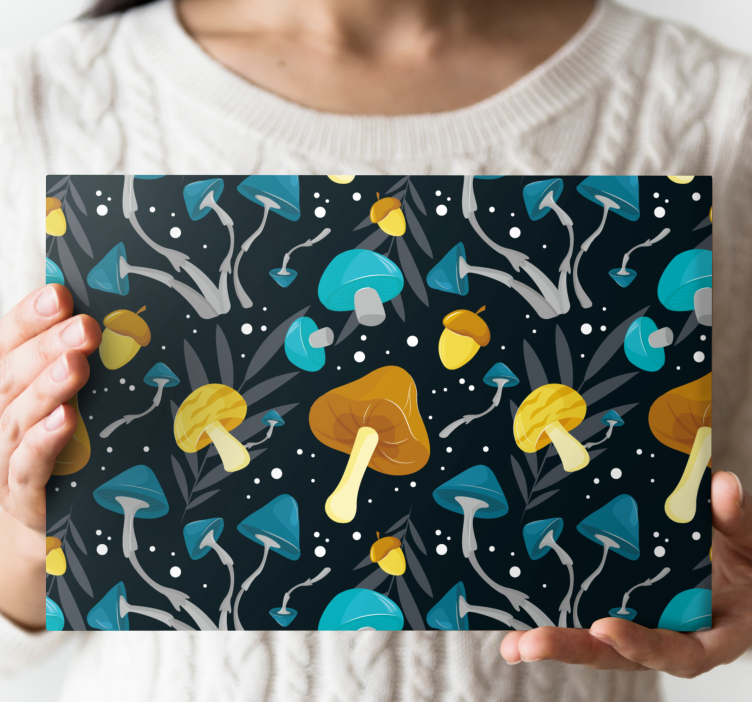 Tableau fleurs et plantes motif forêt de champignons - TenStickers