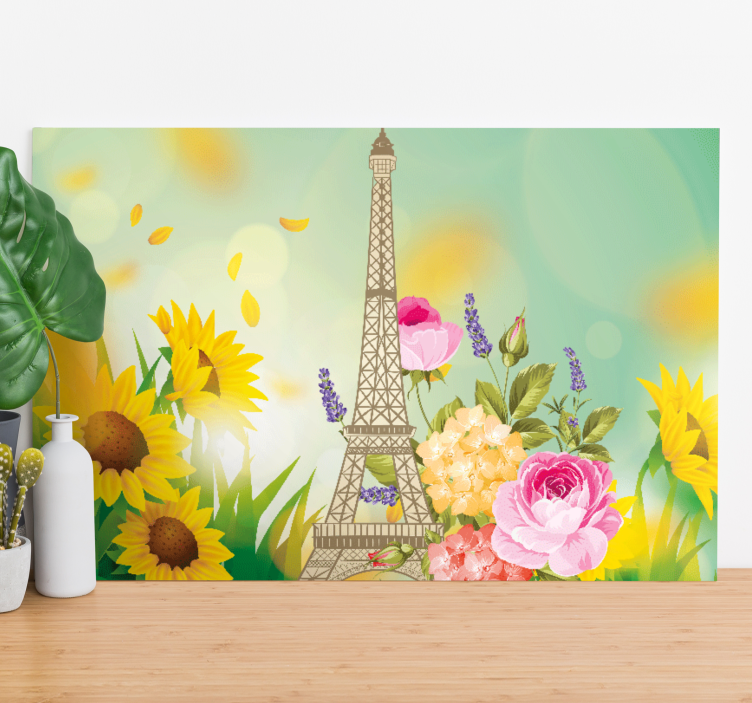 Tableau fleurs et plantes tour eiffel florale - TenStickers