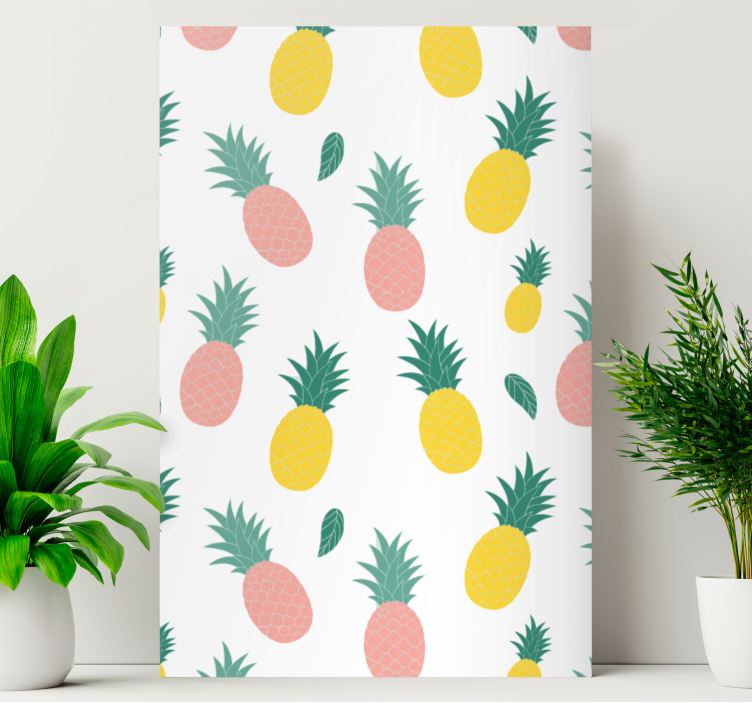 Tableau fruits motif ananas tropical - TenStickers