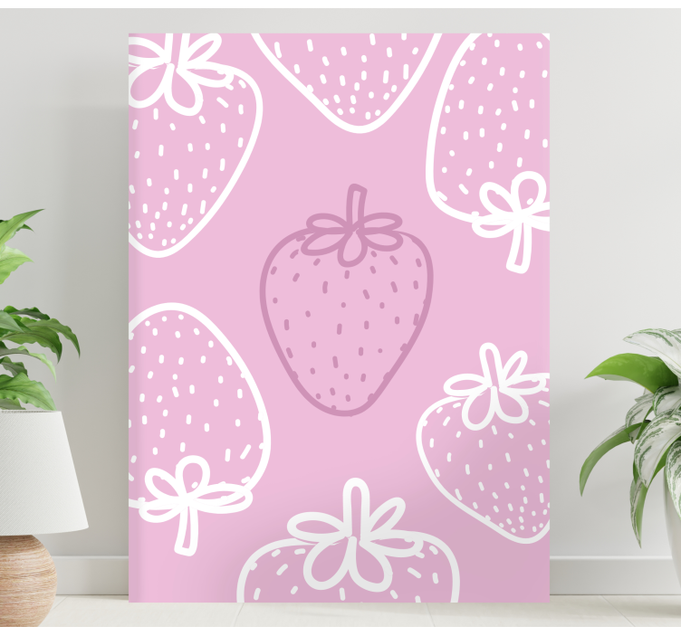 Tableau fruits motif fraise ludique - TenStickers