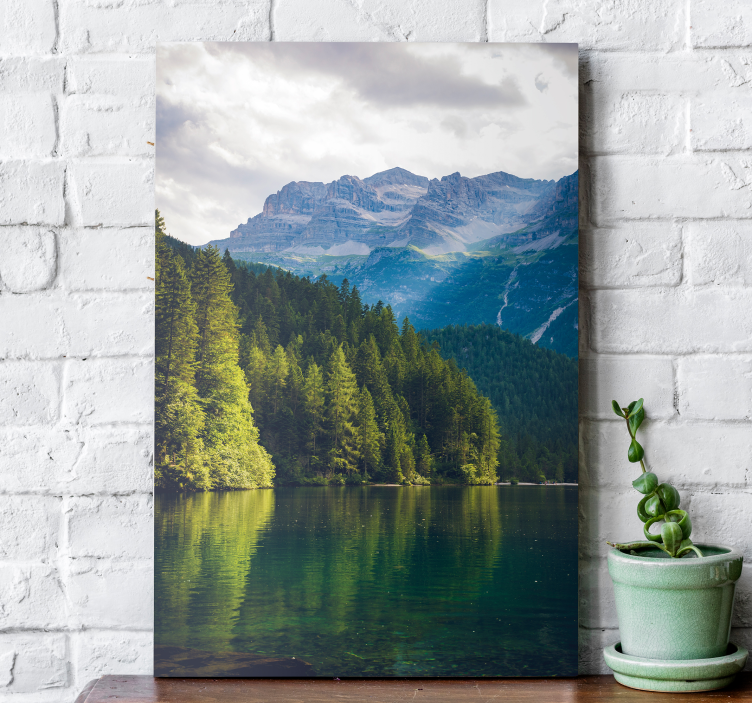 Tableau paysage Lac et forêt naturelle - TenStickers