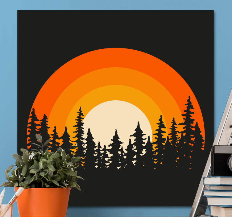 Tableau paysage Lever du soleil de la forêt sombre - TenStickers