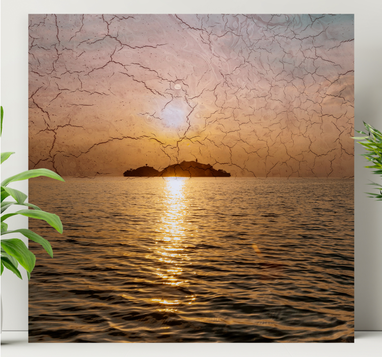 Tableau paysage Paysage de mer avec rocher - TenStickers