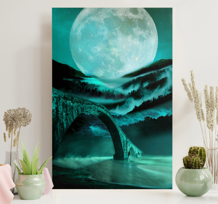 Tableau paysage Rivière au clair de lune - TenStickers