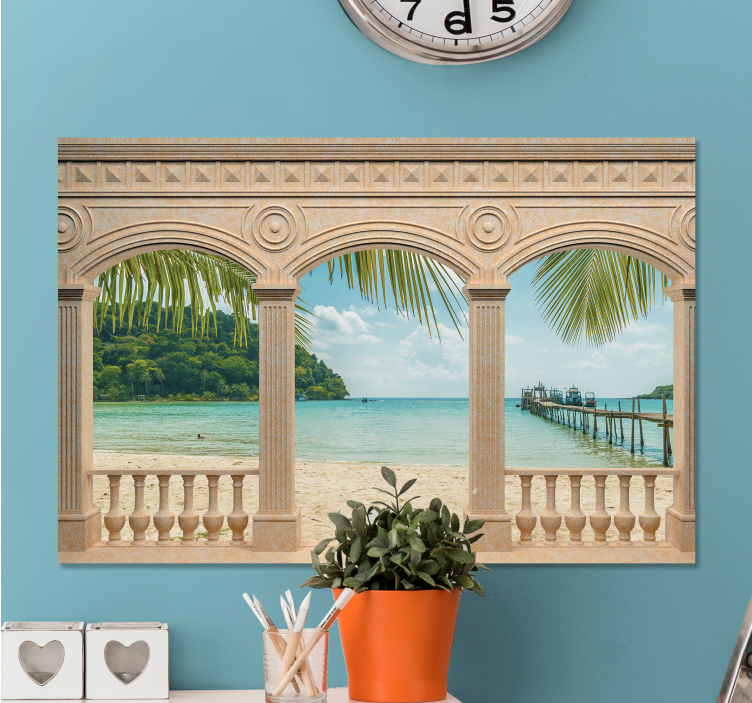 Tableau paysages vue sur plage tropicale - TenStickers